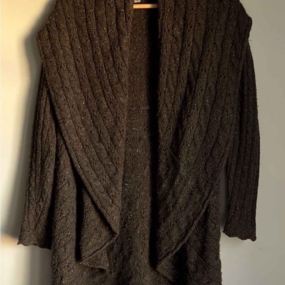 Autumn Cashmere cardigan with shawl collar, brown